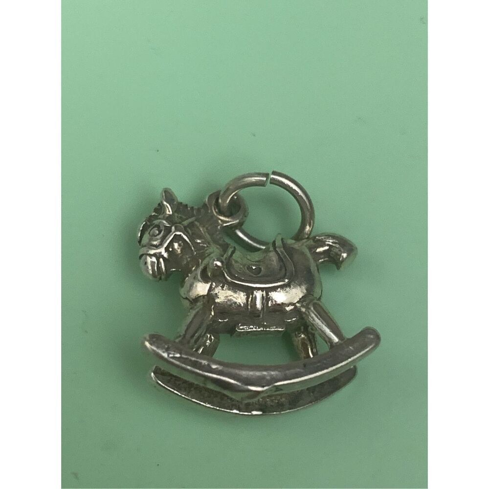 Rocking Horse Sterling Silver Jewelry Charm #vintage